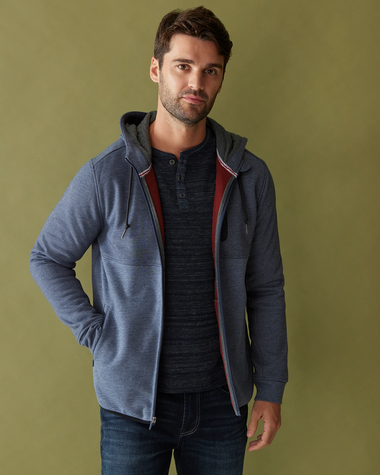 TRENT BLOCKED BONDED FLEECE FULL-ZIP HOODIE 2 TRENT BLOCKED BONDED FLEECE FULL-ZIP HOODIE - Image 2
